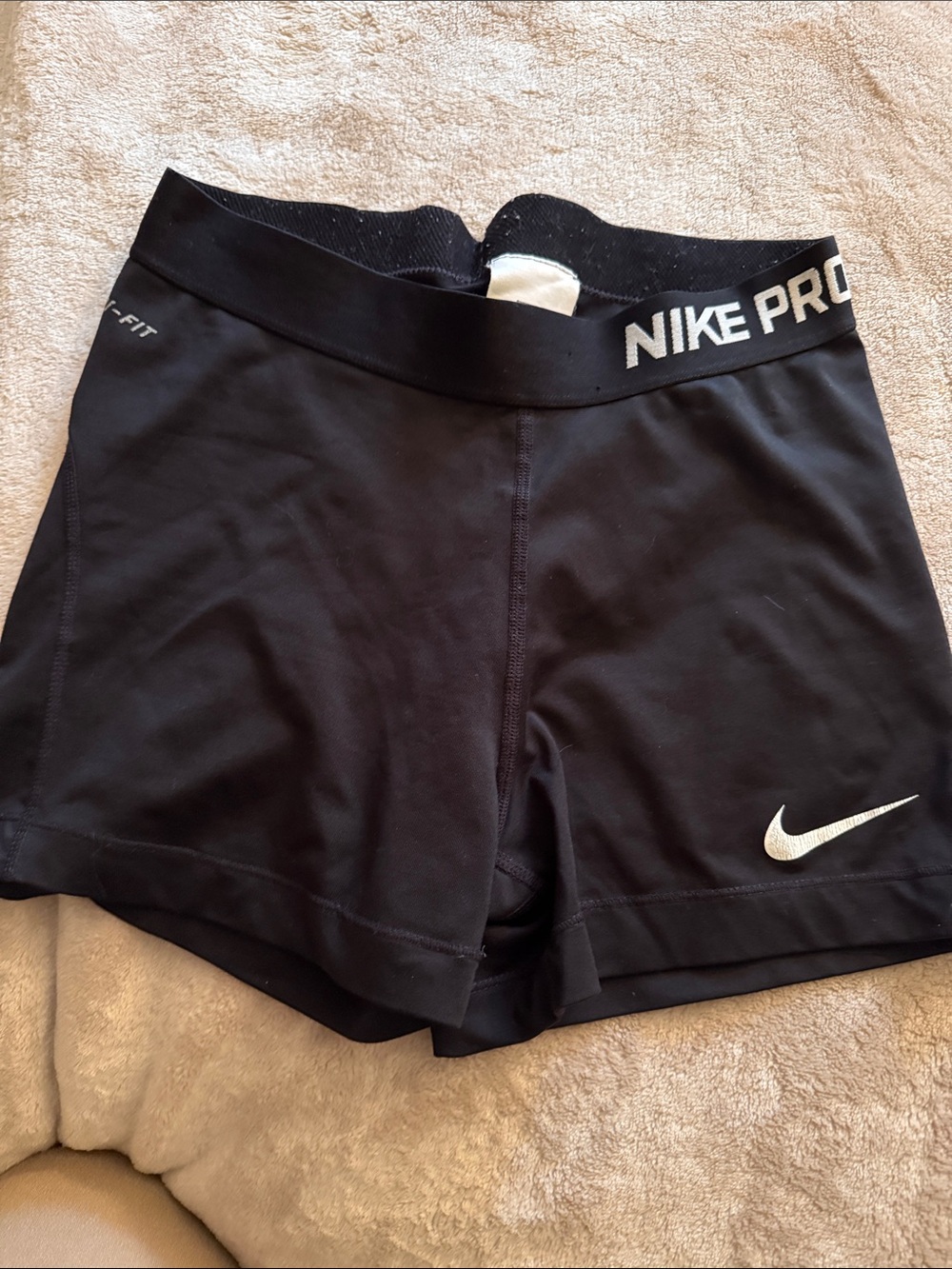 Nike Black Women's Pro Bike Shorts with White Swoosh